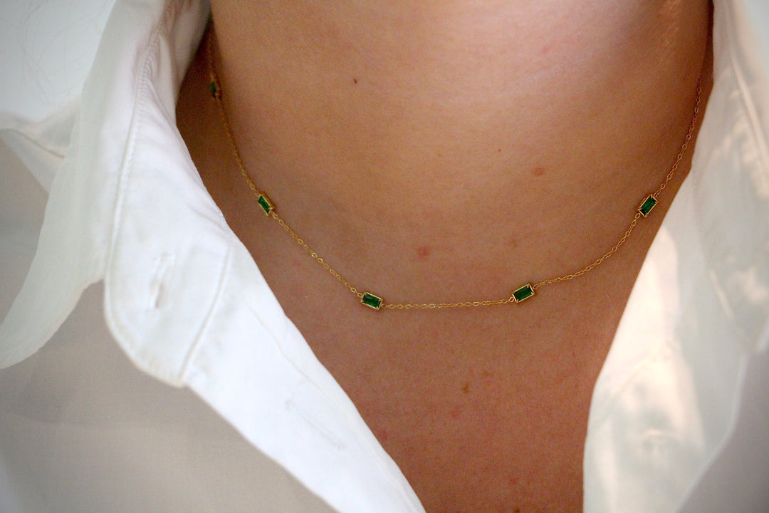 Green Short Triangle Necklace