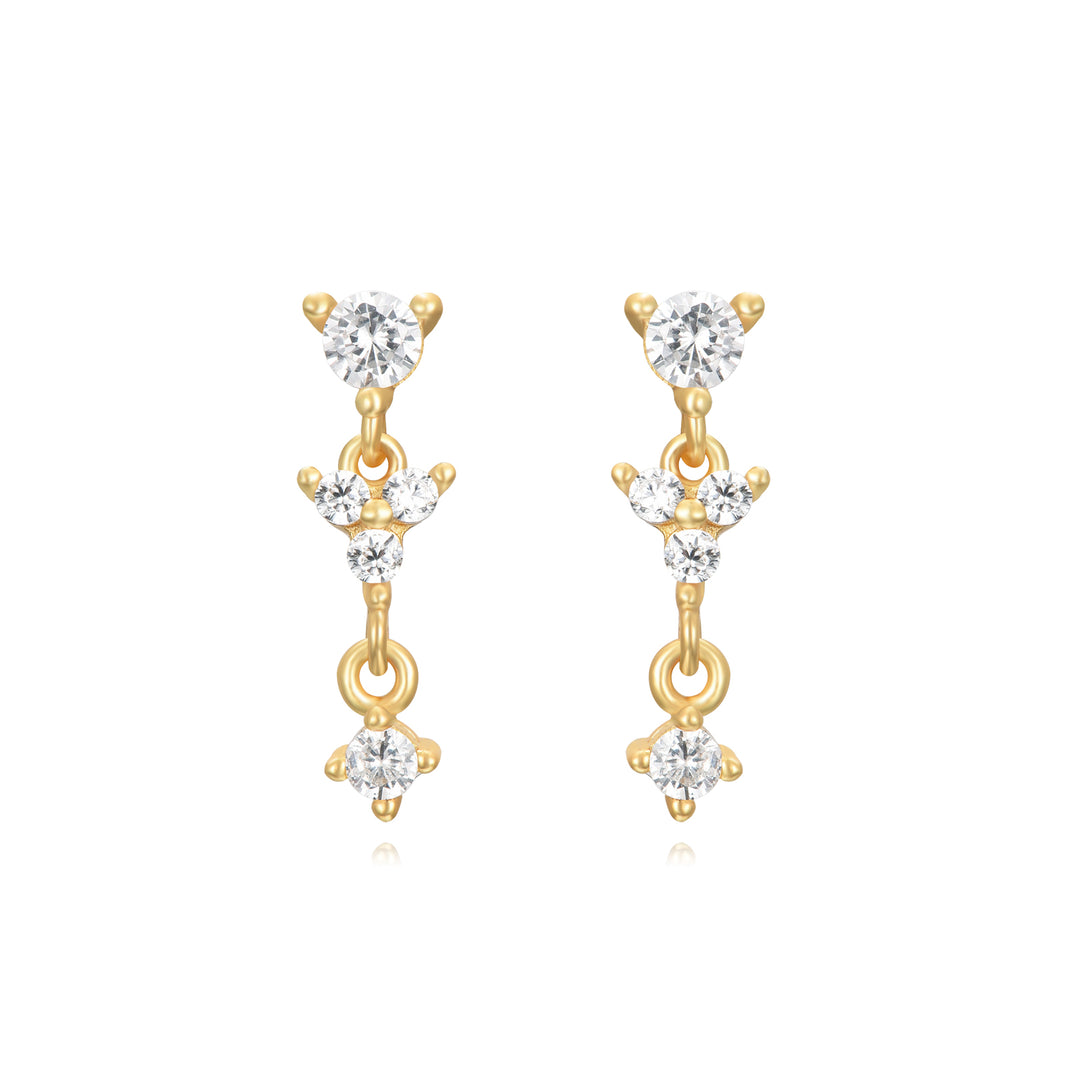 Triple Diamond Drop Earring