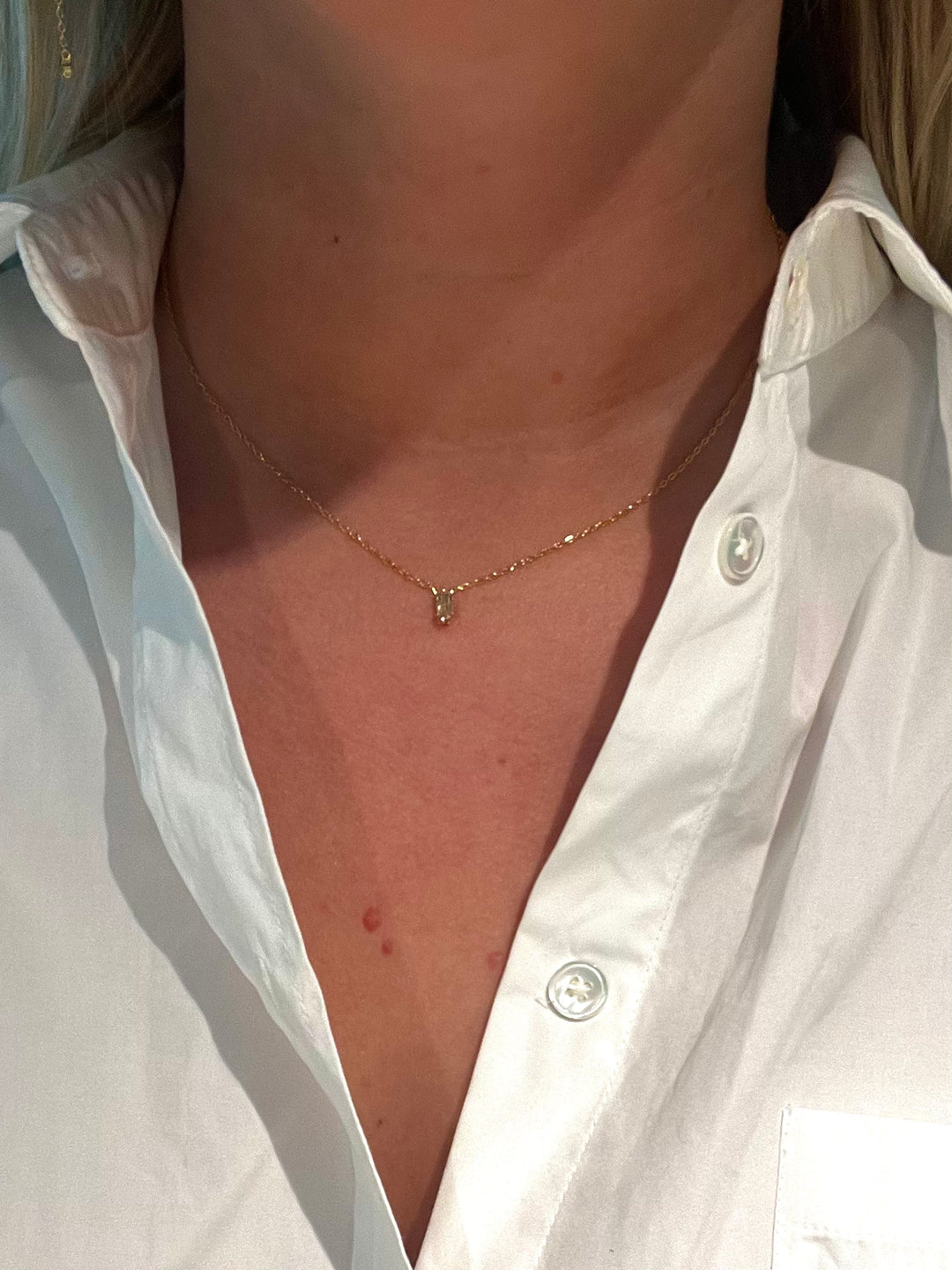 Rectangle Champagne Necklace