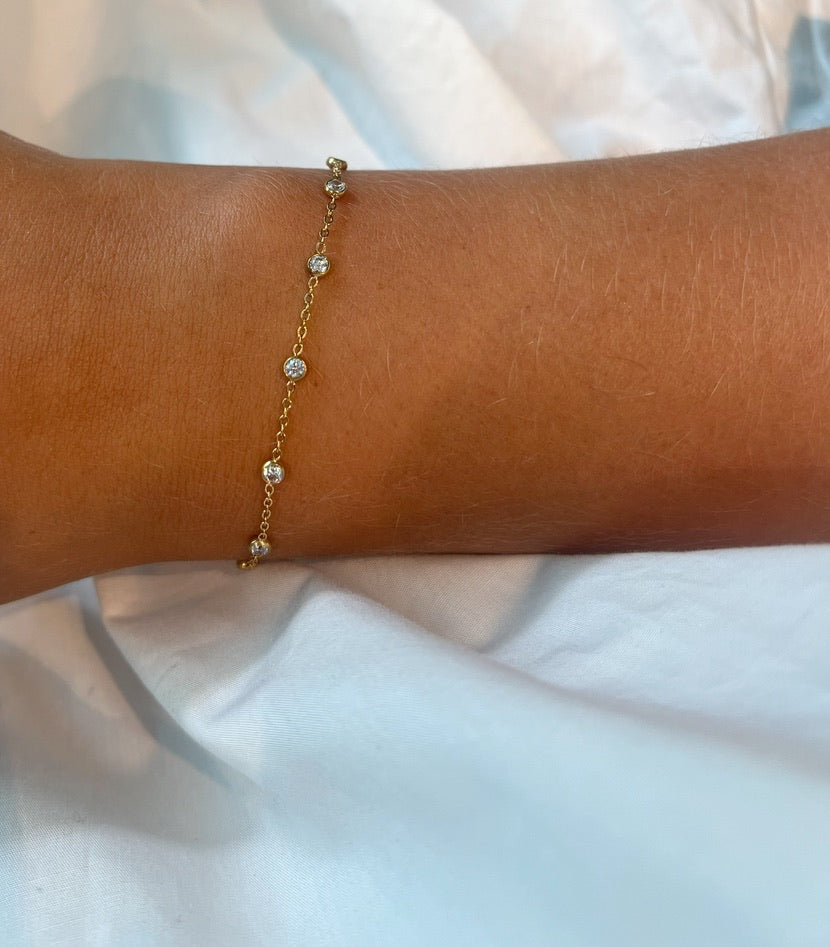 Armband met diamanten stippen