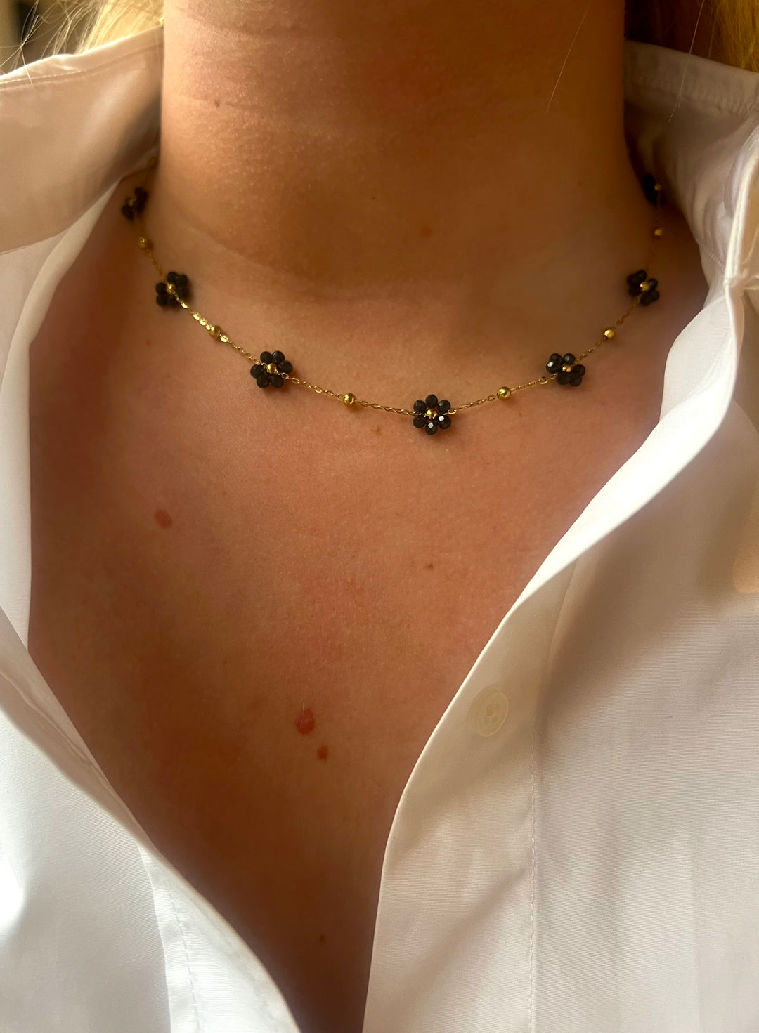 Black Flower Necklace