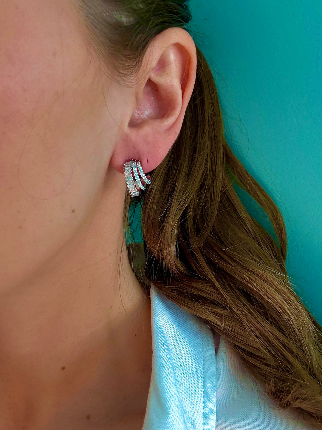 Triple Bar Earstuds Silver