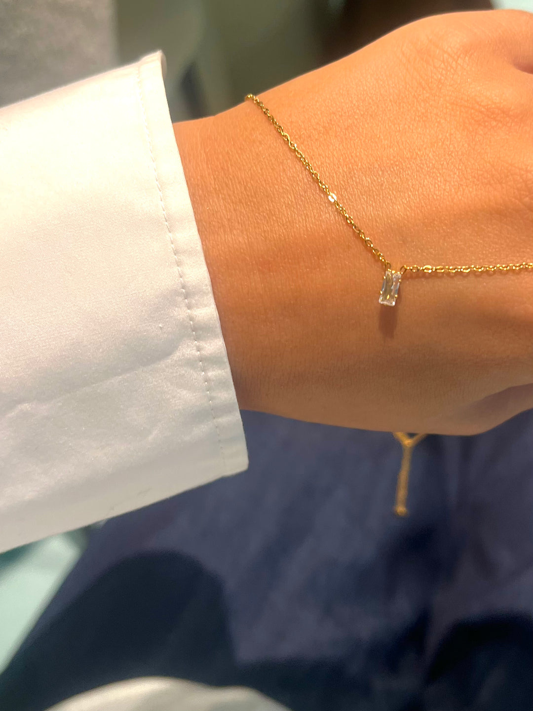 Rectangle Zirconia Necklace