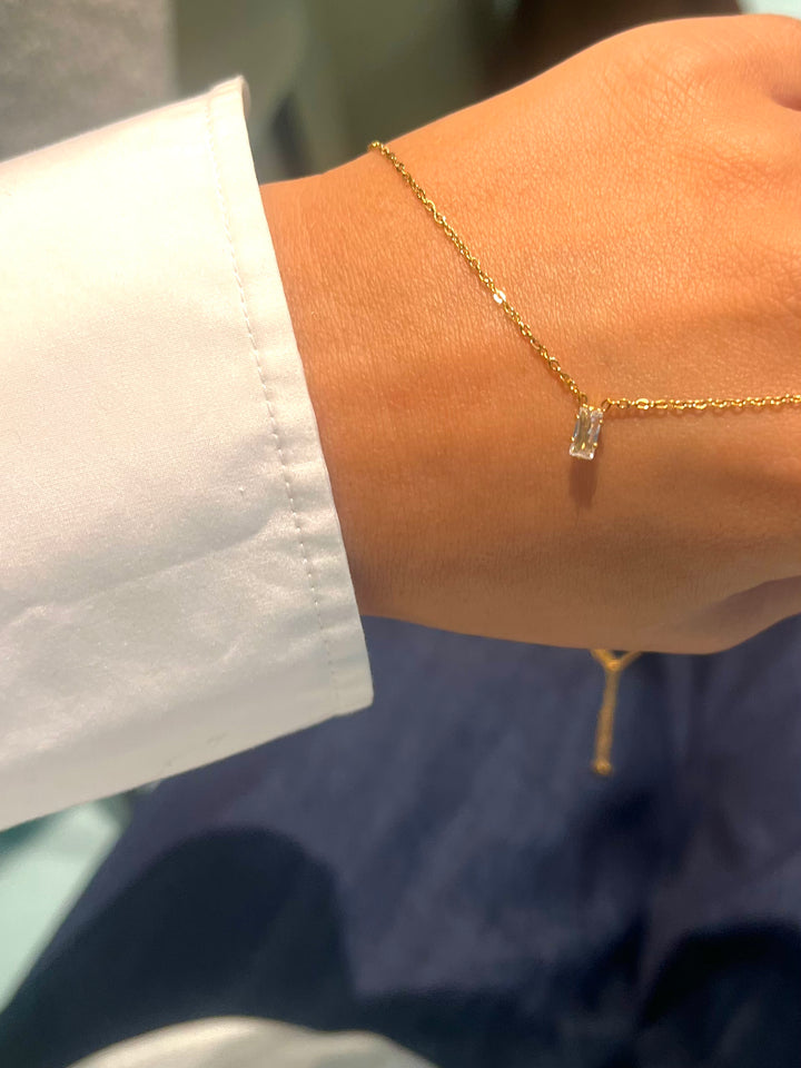 Rectangle Zirconia Necklace