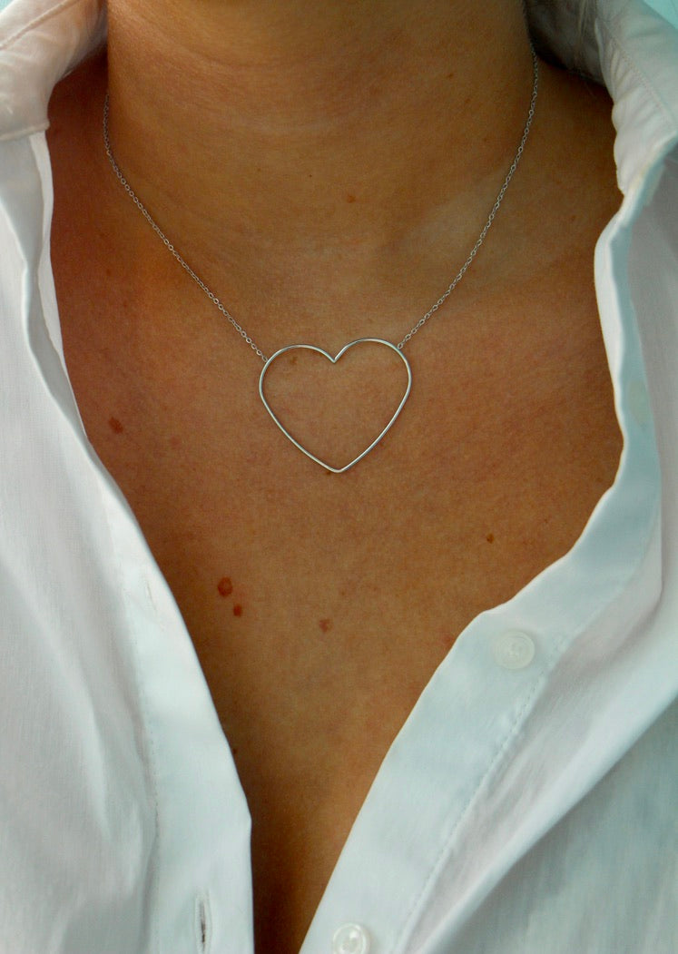 Big Heart Necklace Silver