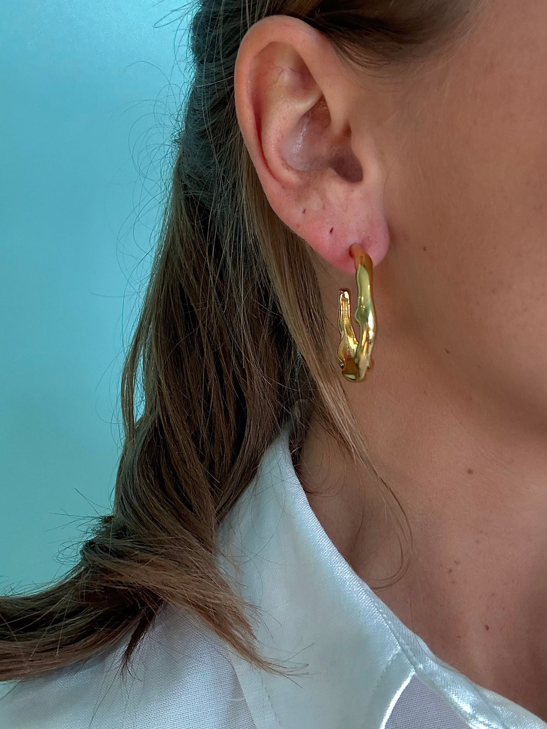 Chunky big gold hoops