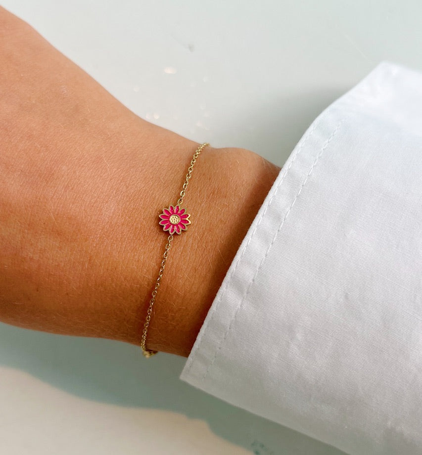 Mini Pink Flower Bracelet