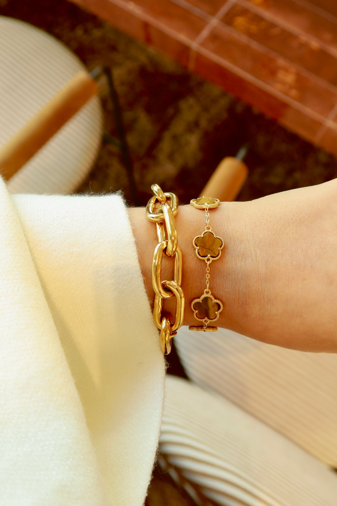 Brown Camel Clover Bracelet