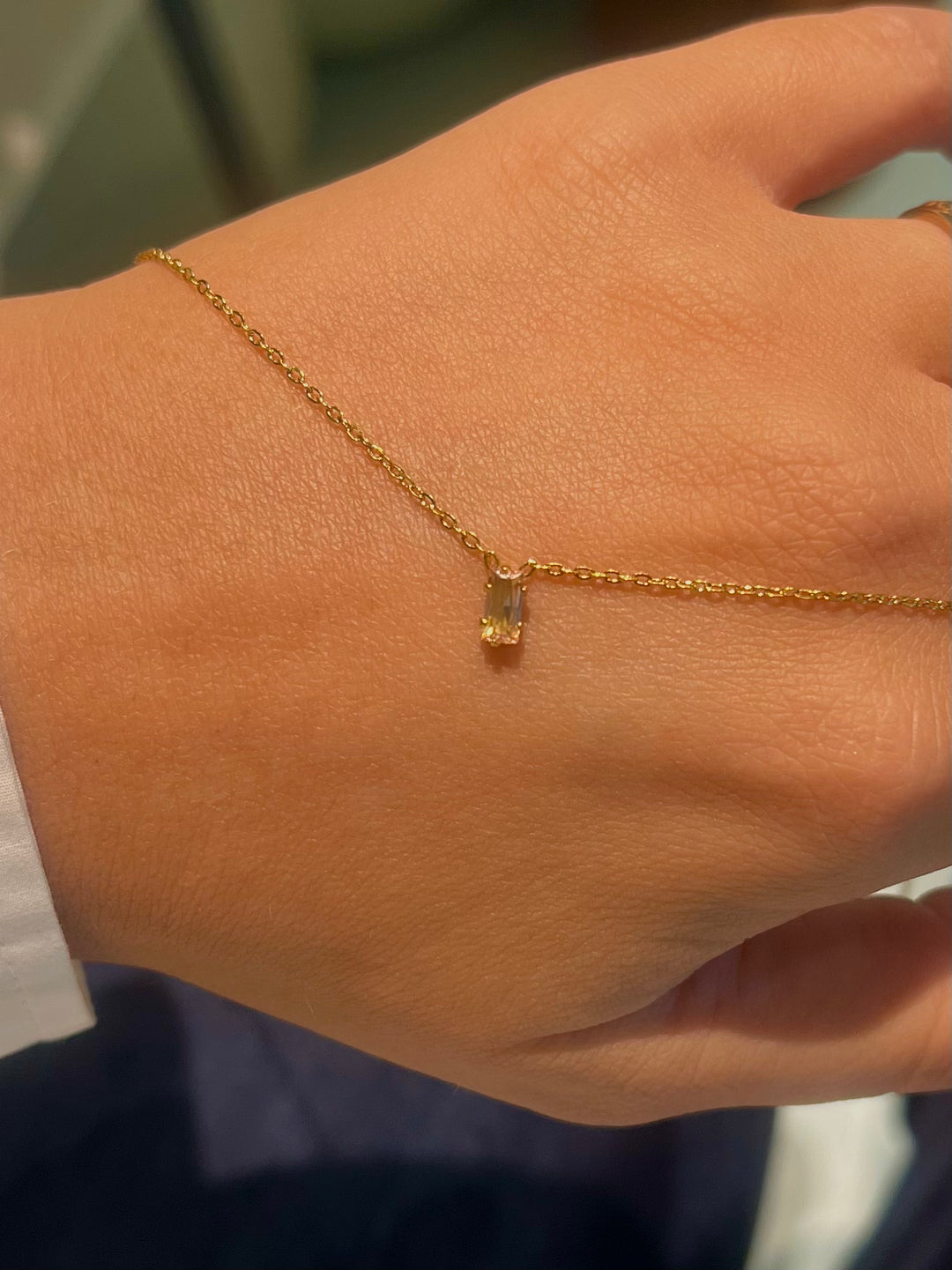 Rectangle Champagne Necklace