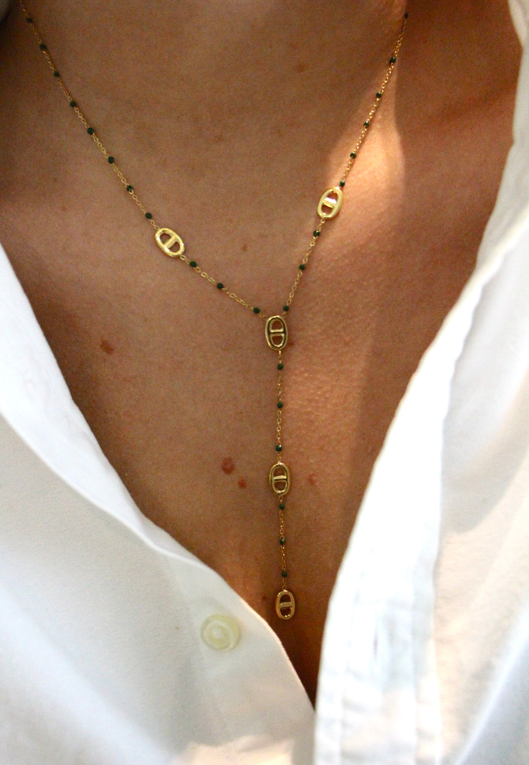 Dark Green Long Signature Necklace