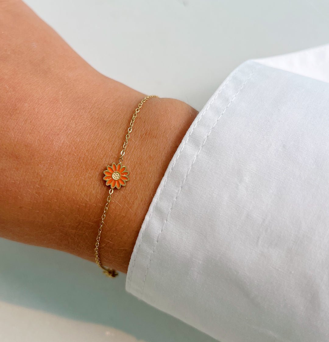 Mini Orange Flower Bracelet