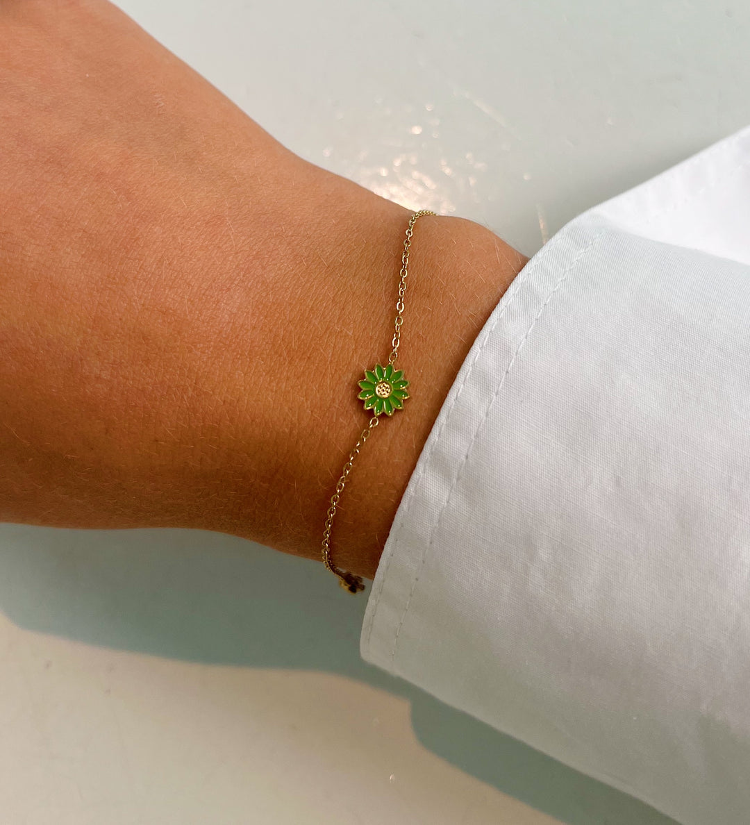 Mini Green Flower Bracelet