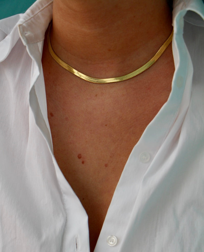 Gouden slangenhuid ketting