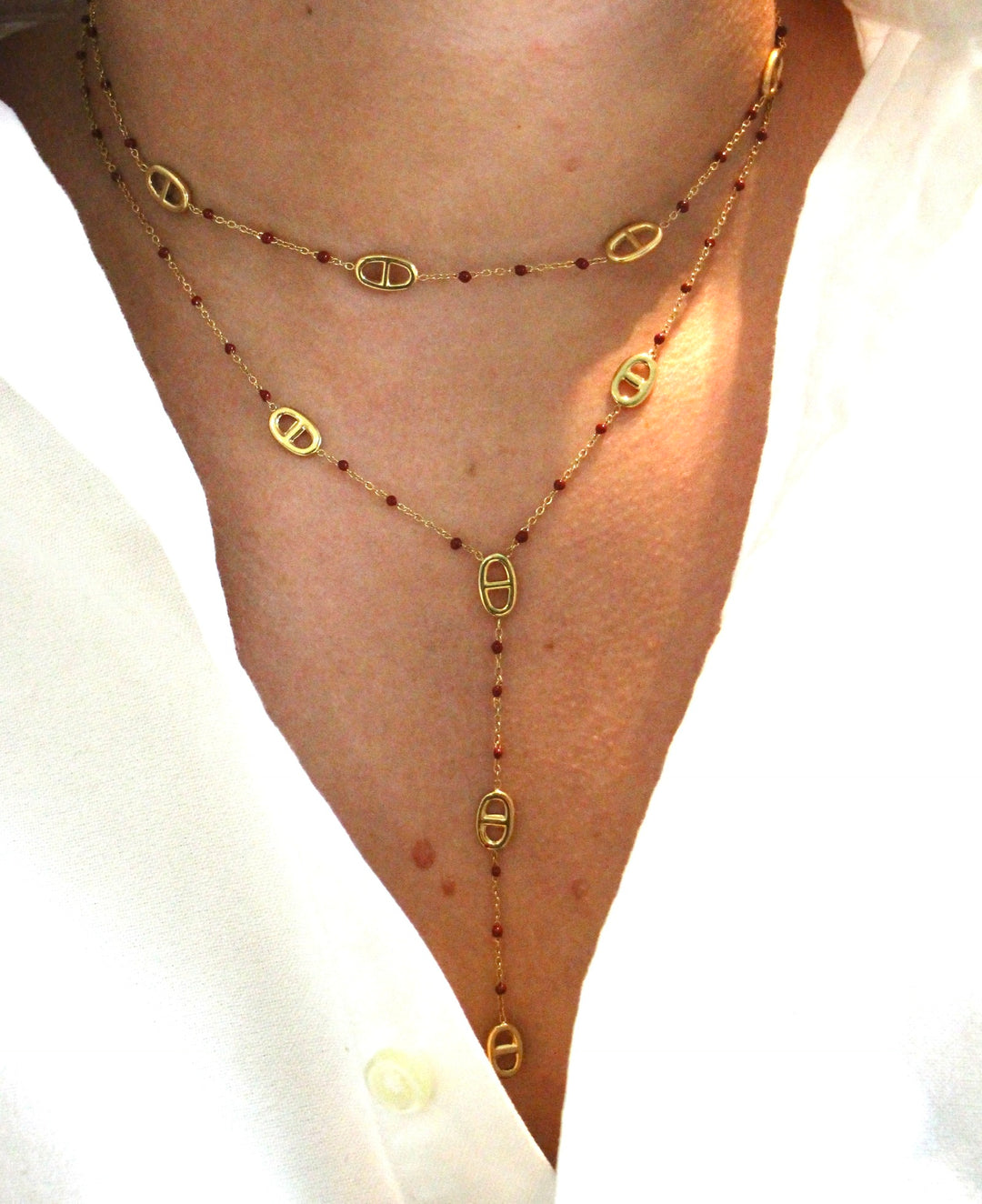 Bordeaux Long Signature Necklace
