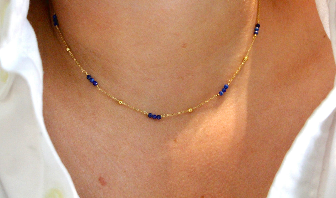 Dark Blue Pearls Necklace