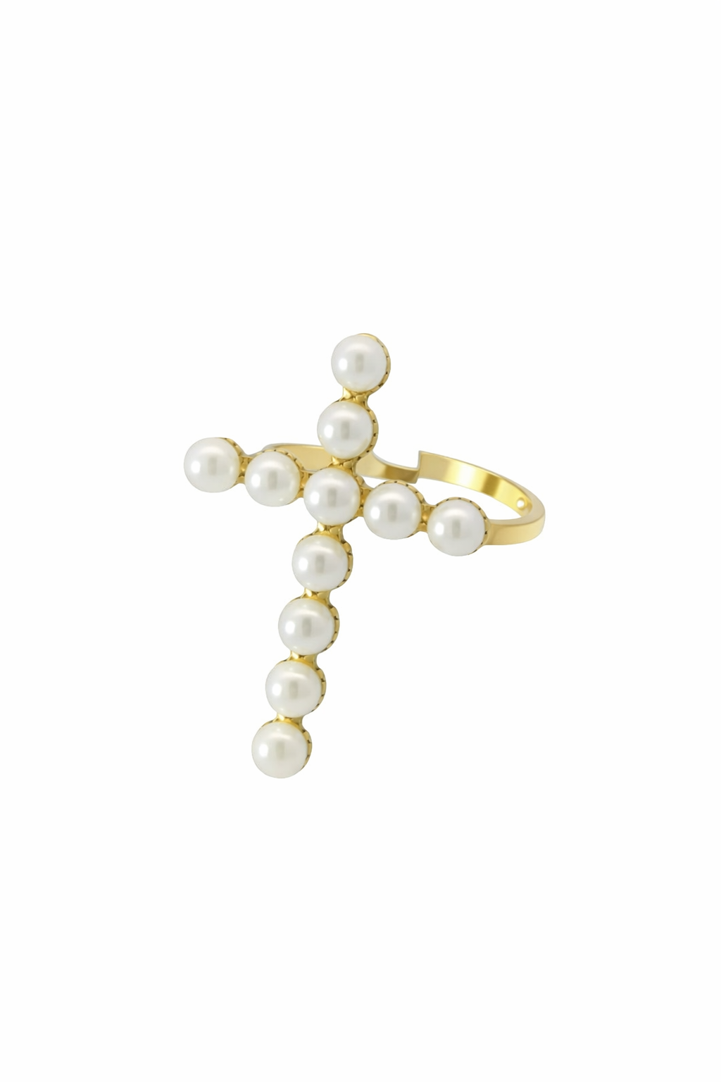 PEARL CROSS RING
