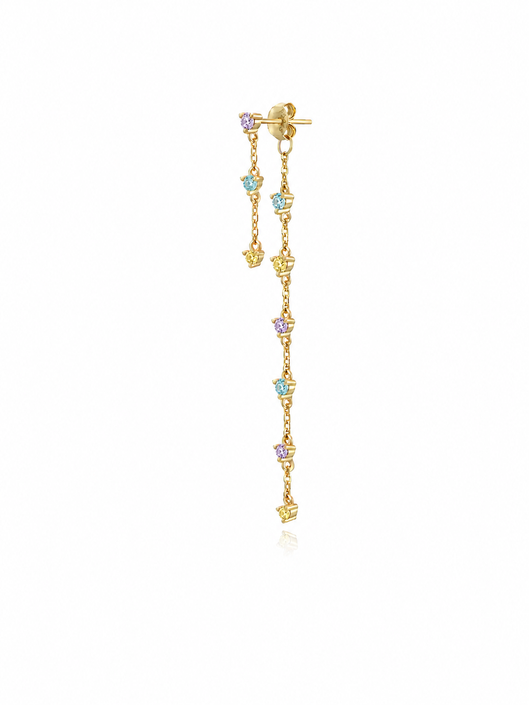 LONG SOFT PASTEL ZIRCONIA DROP EARRING