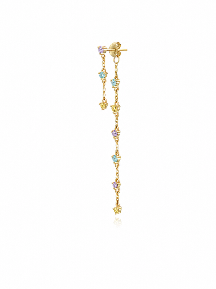 LONG SOFT PASTEL ZIRCONIA DROP EARRING