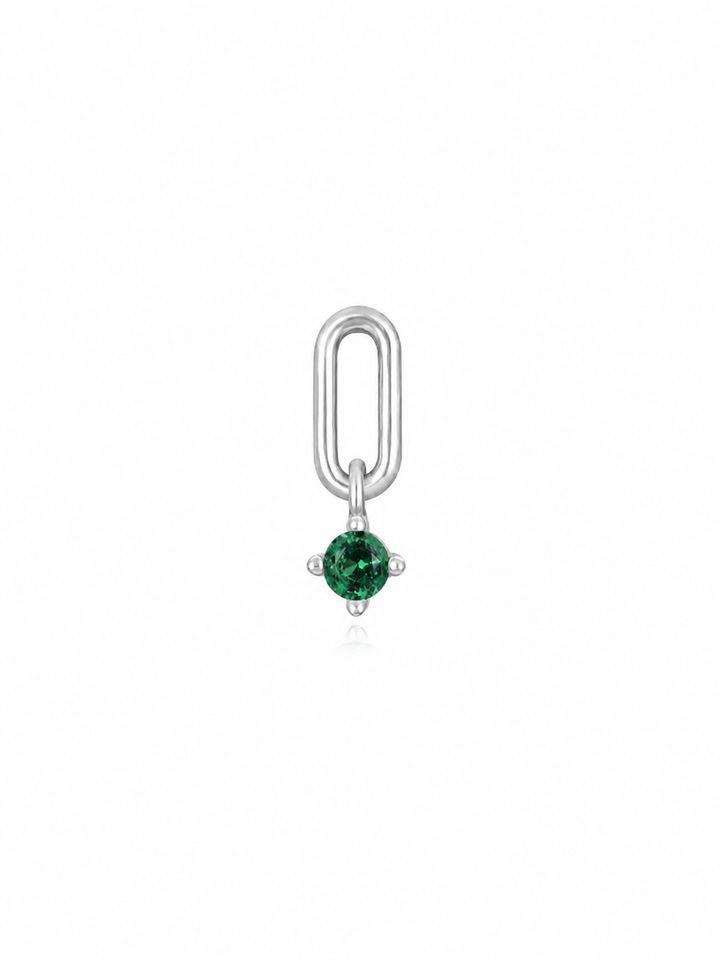 ALIX GREEN EARSTUD SILVER
