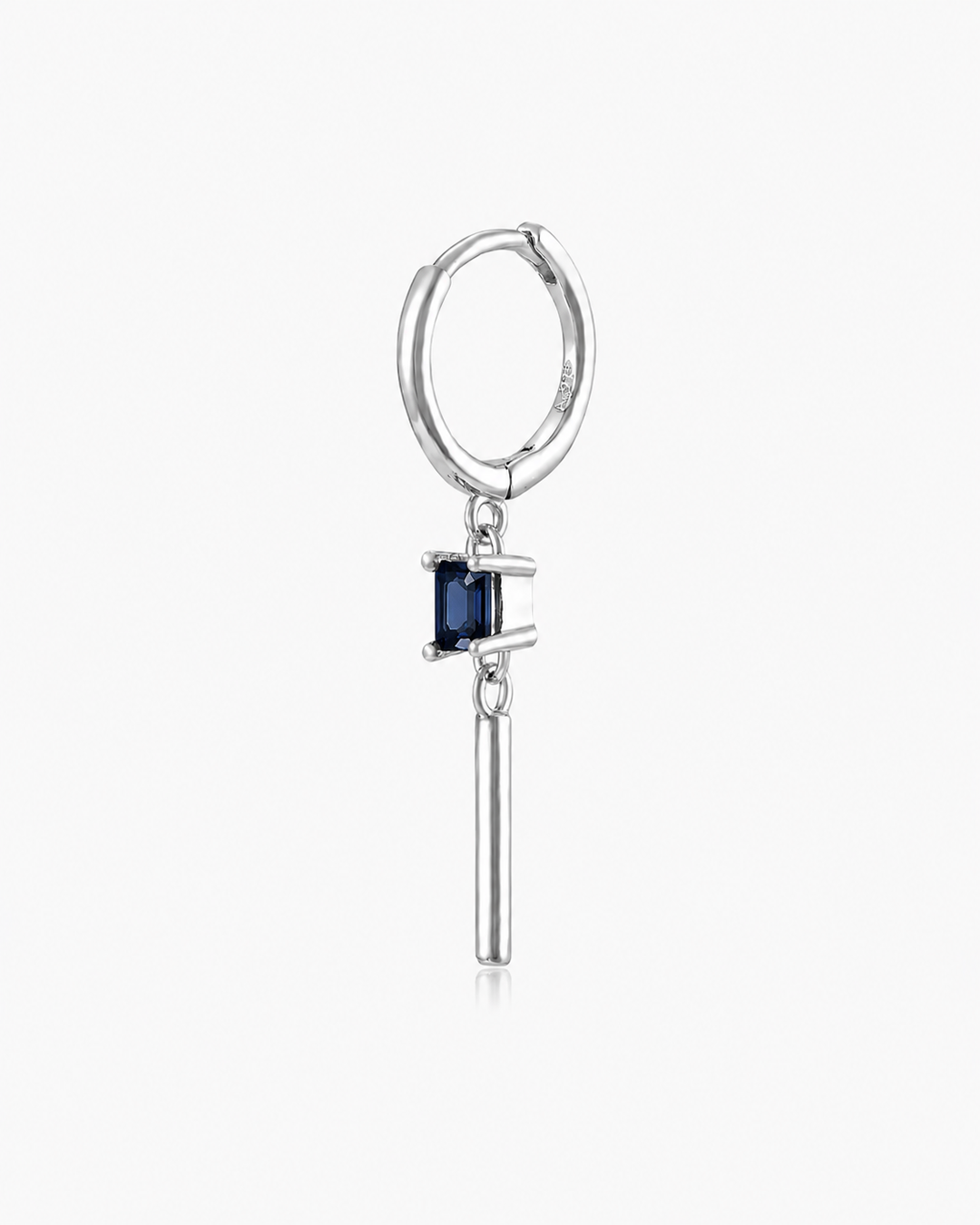 MEDIUM DIAMOND DROP DARK BLUE SILVER