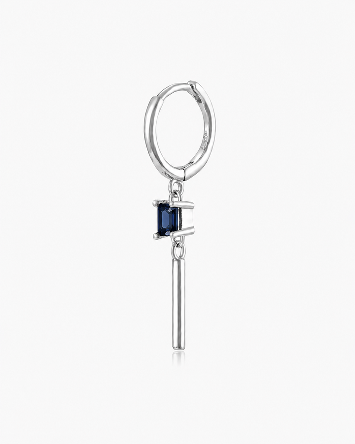 MEDIUM DIAMOND DROP DARK BLUE SILVER