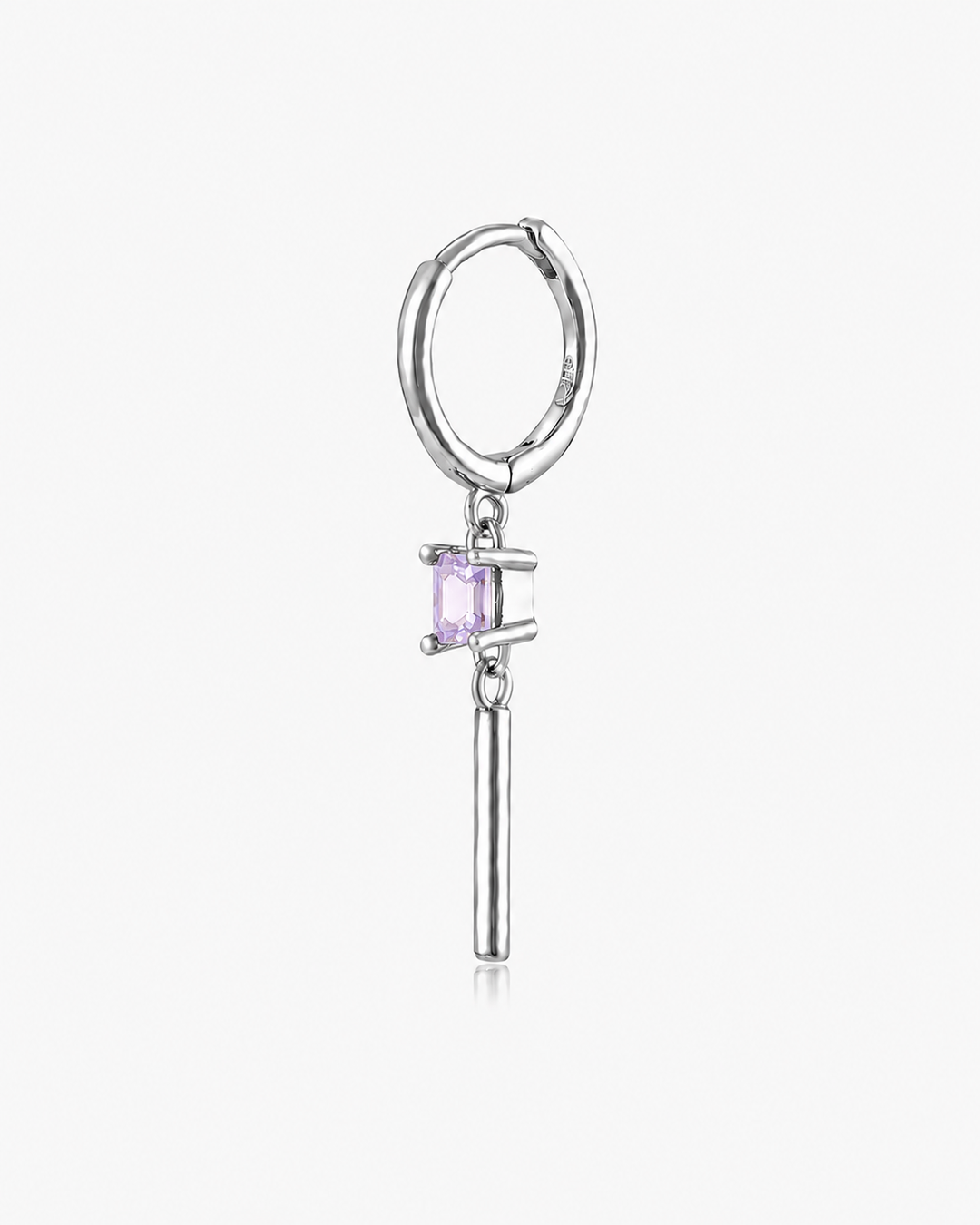 MEDIUM DIAMOND DROP LILA SILVER