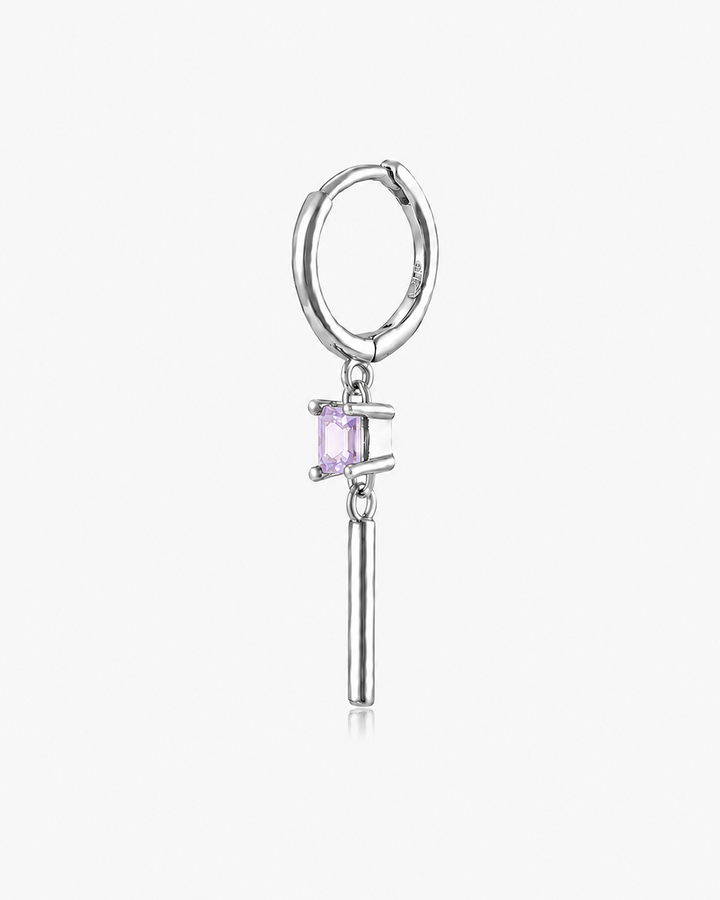 MEDIUM DIAMOND DROP LILA SILVER