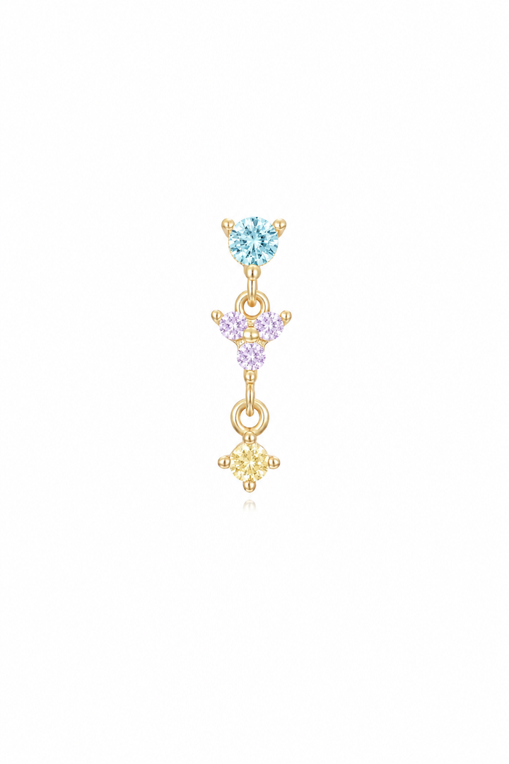 TRIPLE PASTEL GOLD DROP EARRING