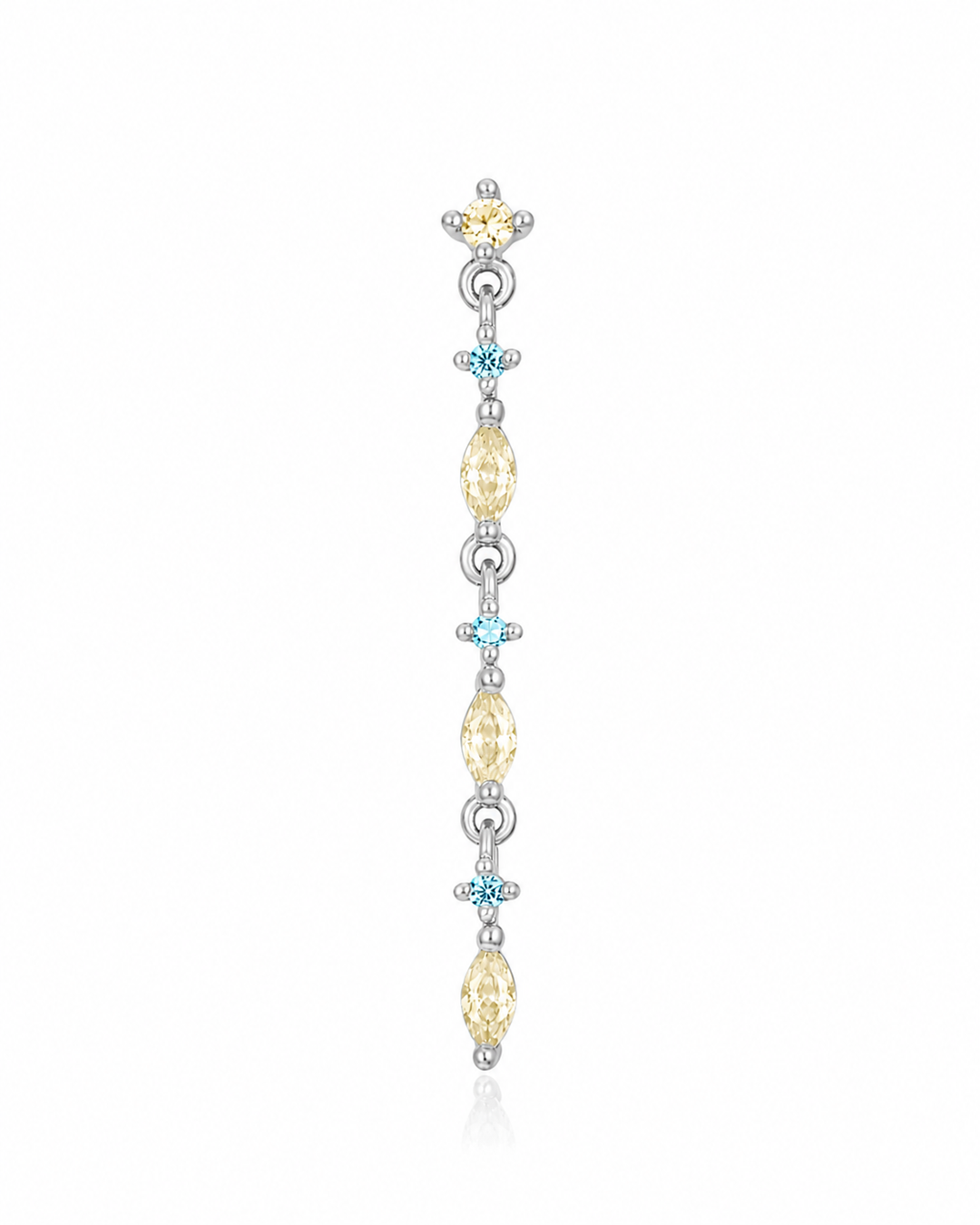 YELLOW/BLUE MEDIUM DROP SILVER
