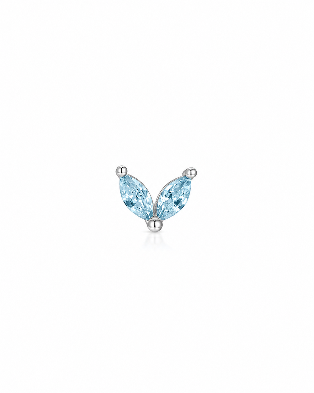 BUTTERFLY AQUA EARSTUD SILVER