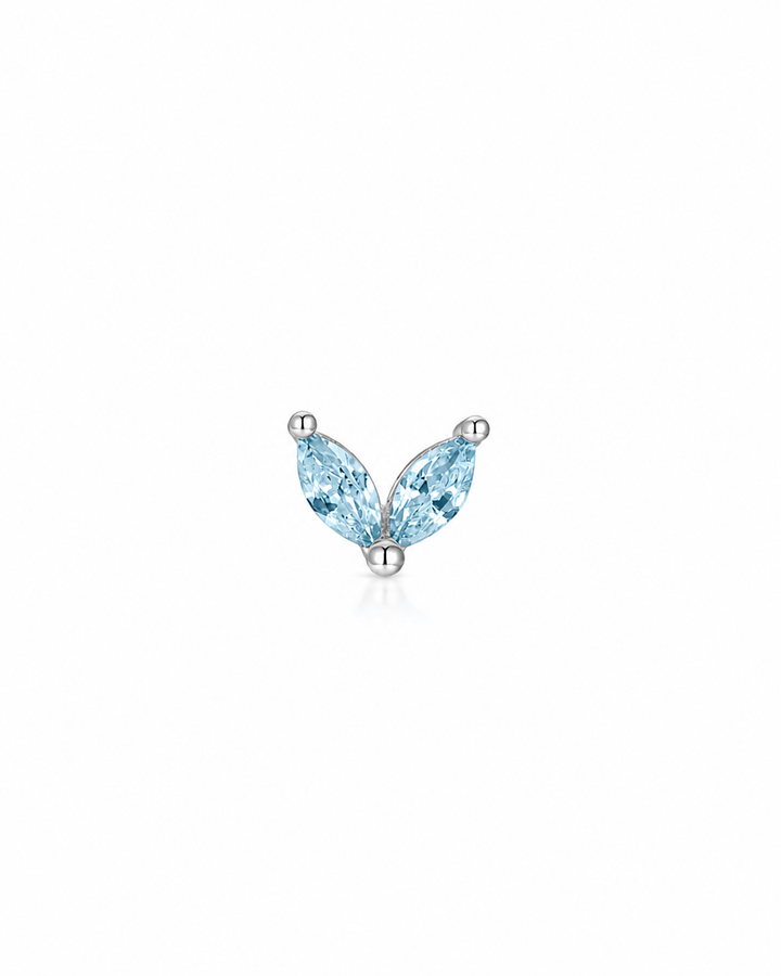 BUTTERFLY AQUA EARSTUD SILVER
