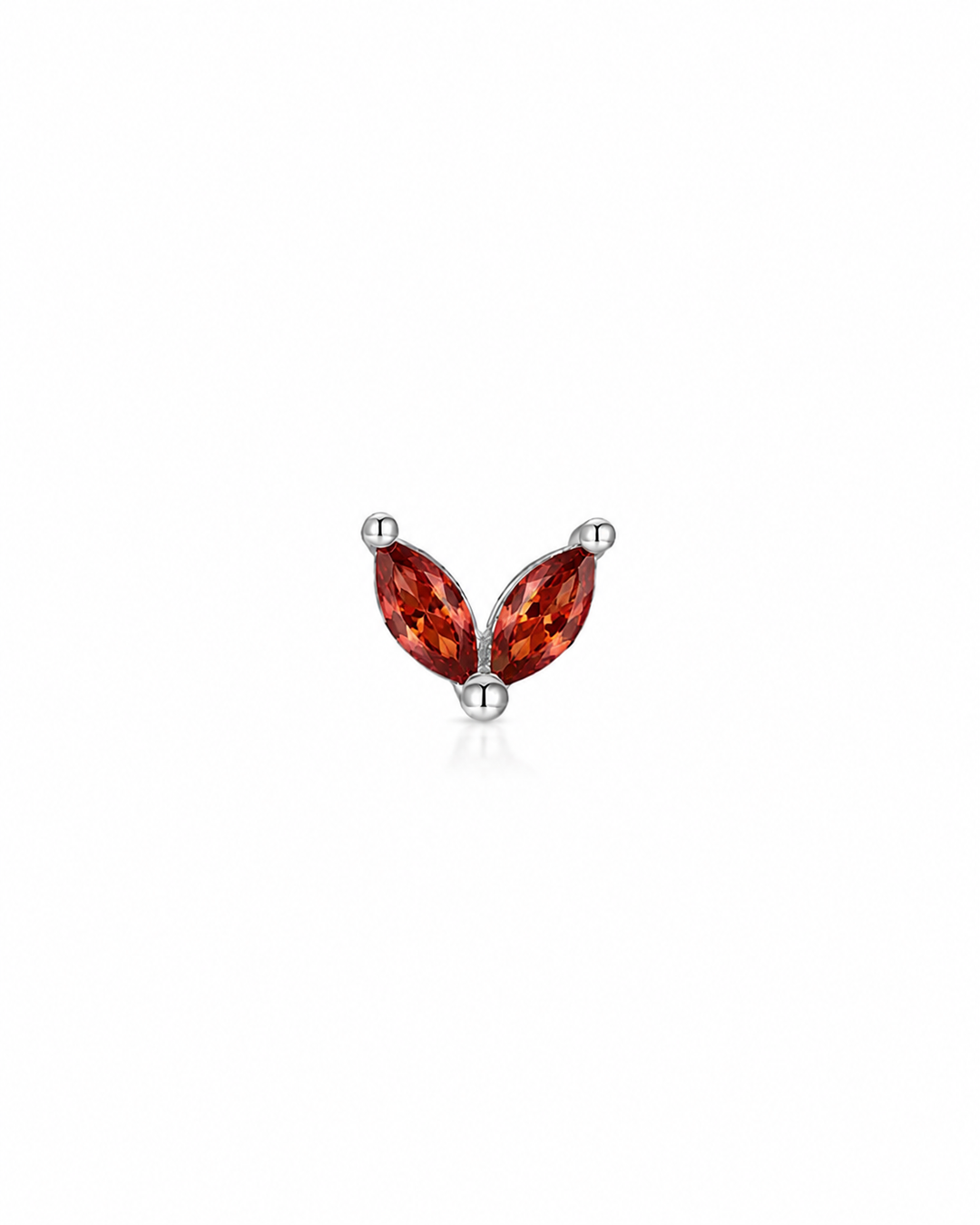 BUTTERFLY BORDEAUX EARSTUD SILVER