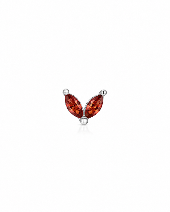 BUTTERFLY BORDEAUX EARSTUD SILVER