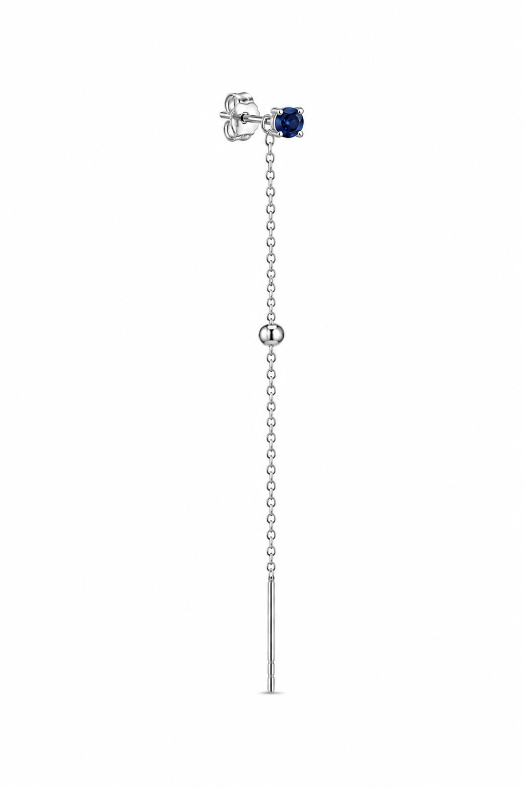 LONG ELEGANT BLUE DOT CHAIN SILVER