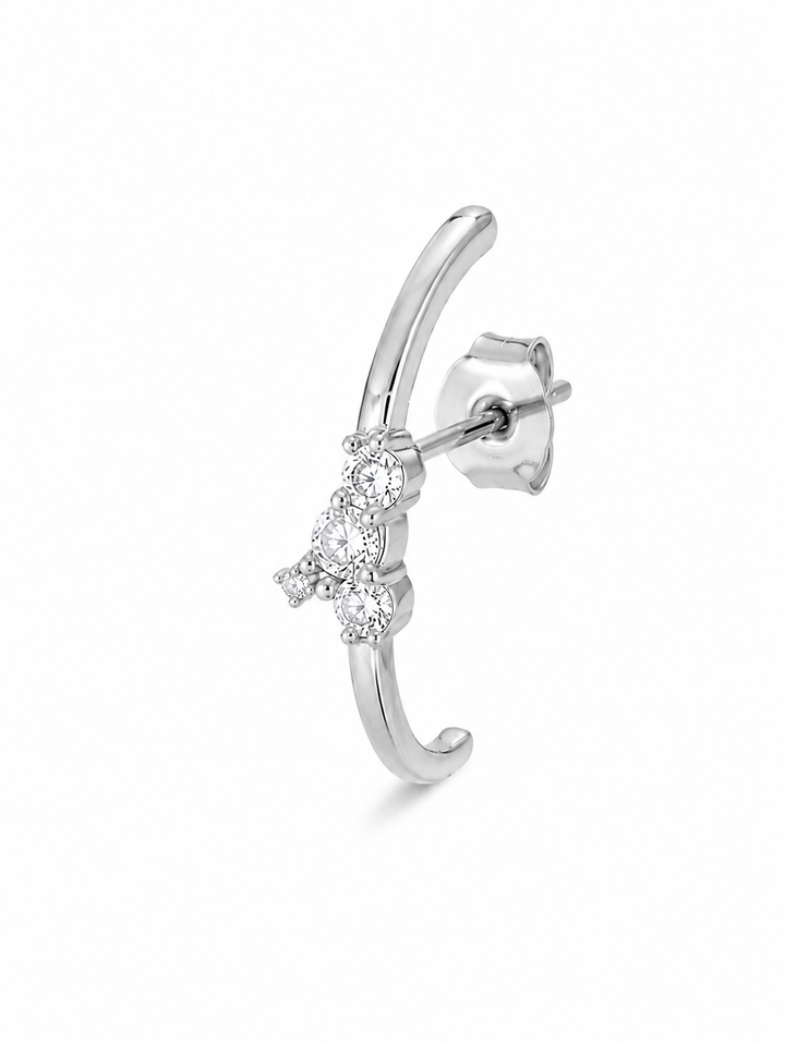 OVER BOW MULTIPLE BIG THREE STUD SILVER