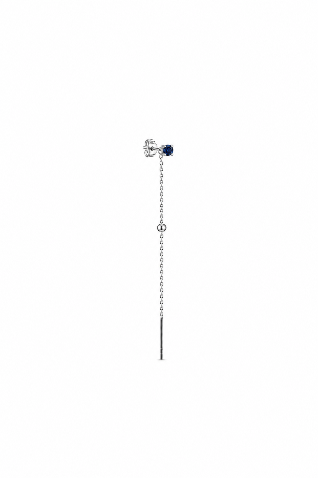 LONG ELEGANT BLUE DOT CHAIN SILVER