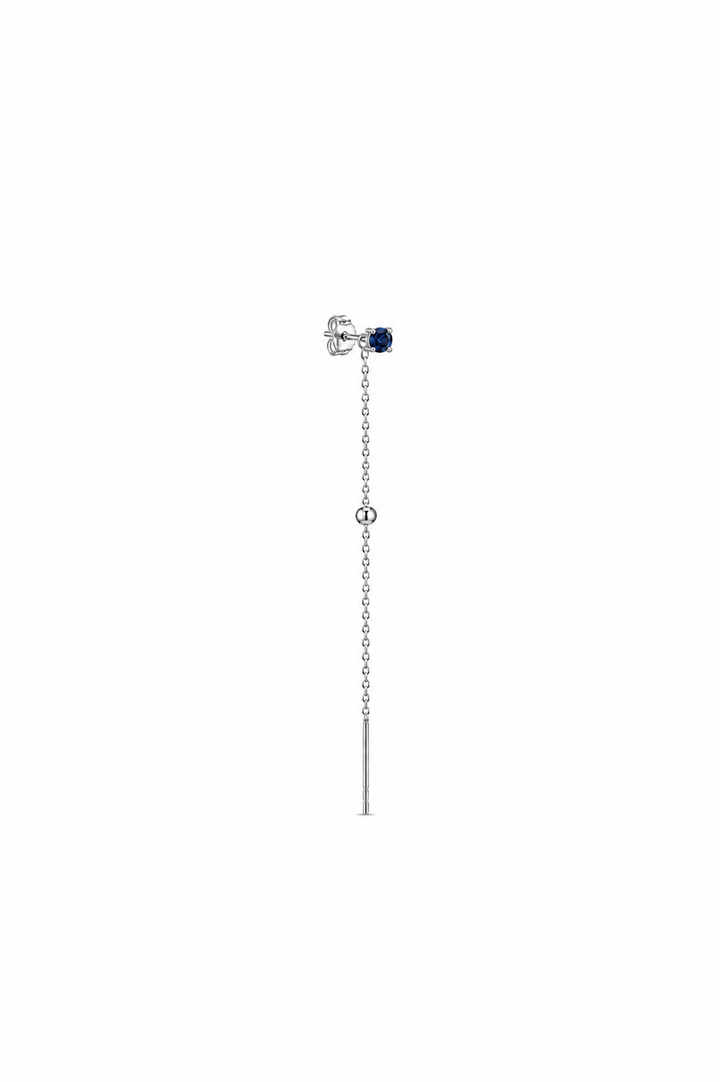 LONG ELEGANT BLUE DOT CHAIN SILVER