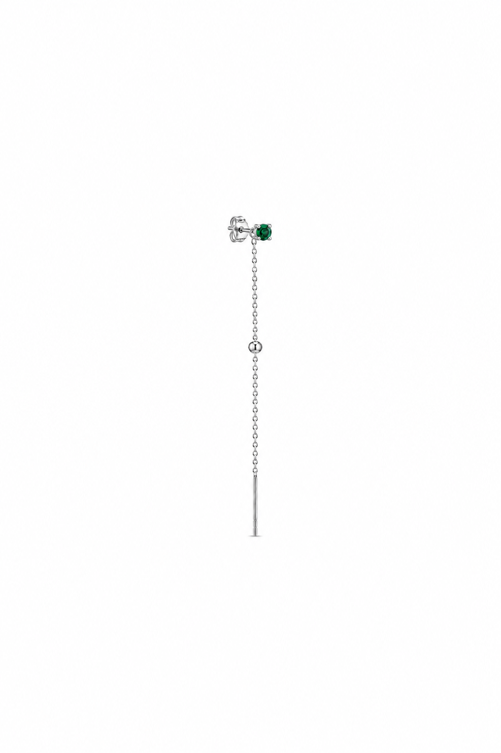 LONG ELEGANT GREEN DOT CHAIN SILVER