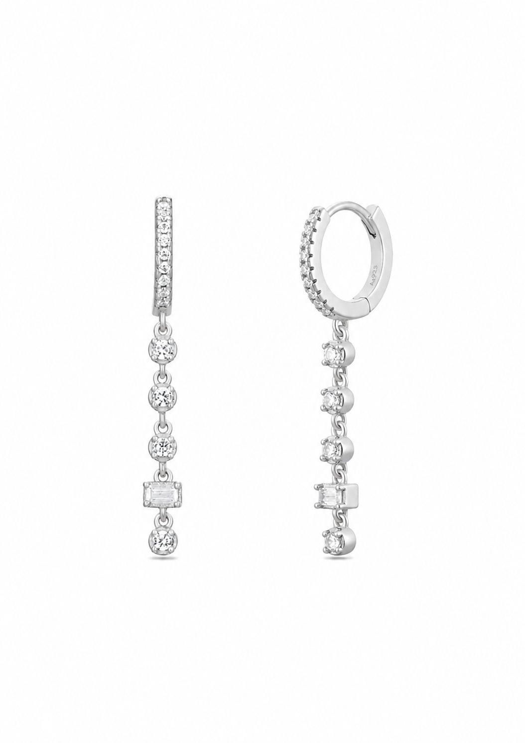 MEDIUM WHITE SILVER DROP