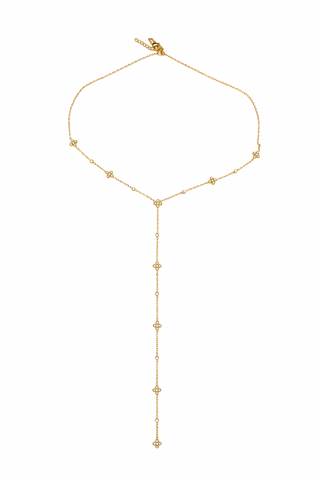 DIAMOND FLOWER Y DROP NECKLACE