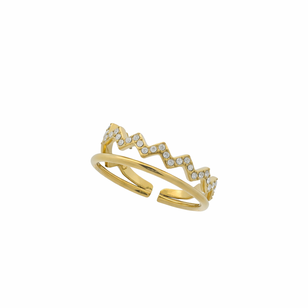 DOUBLE ZIGZAG DIAMOND RING