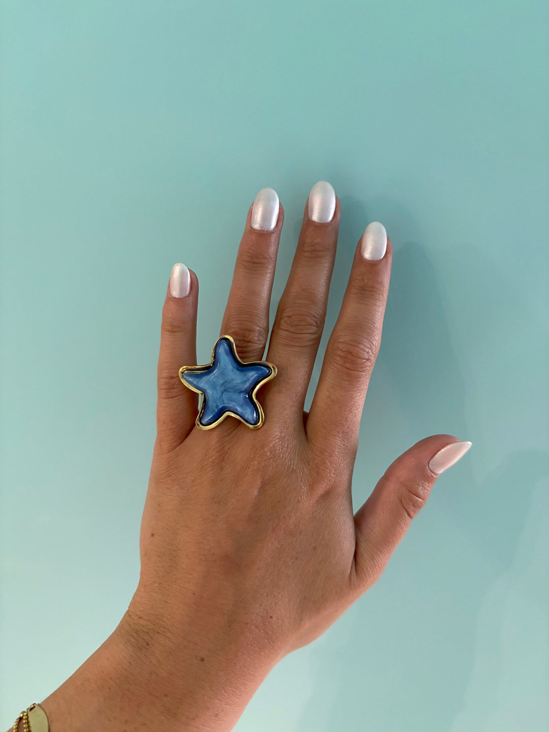 Dark Blue Flower Ring