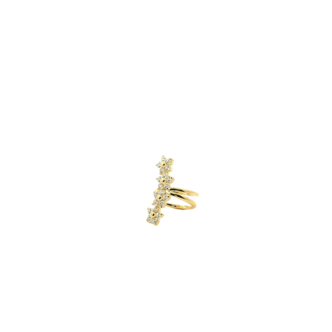 Triple Flower Earcuff Gold