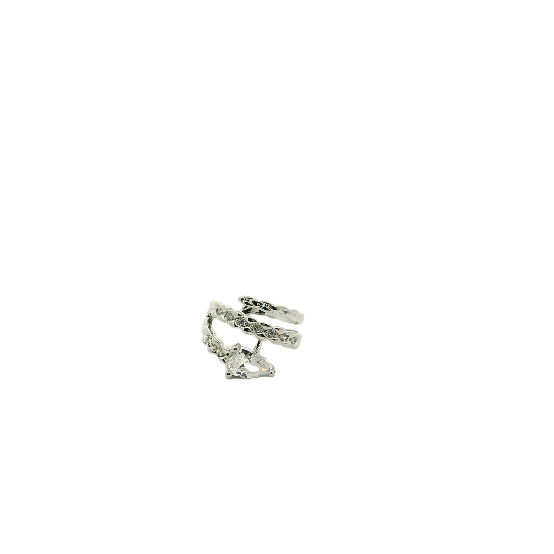 Pear Triangle Silver Earcuff