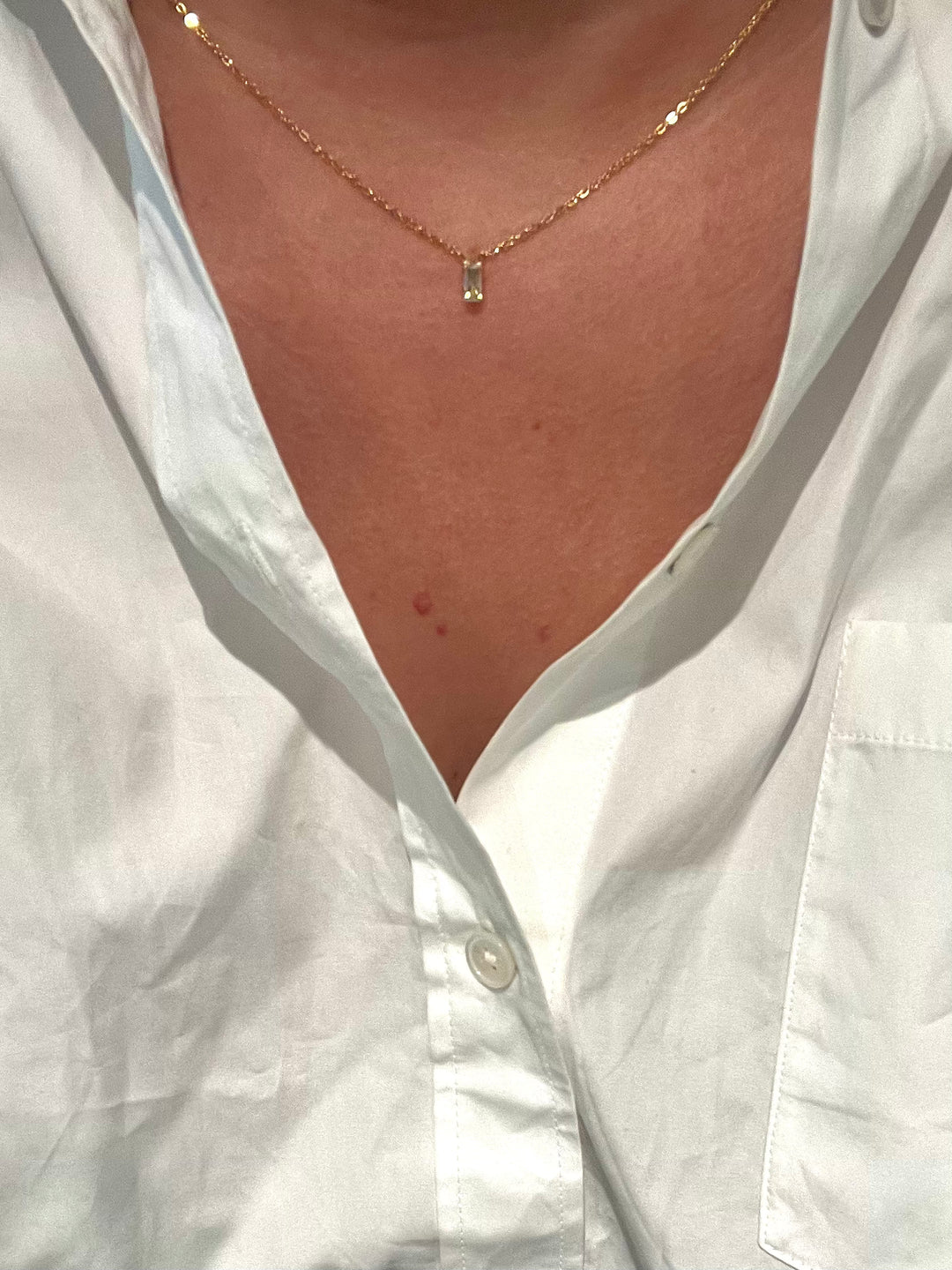 Rectangle Zirconia Necklace