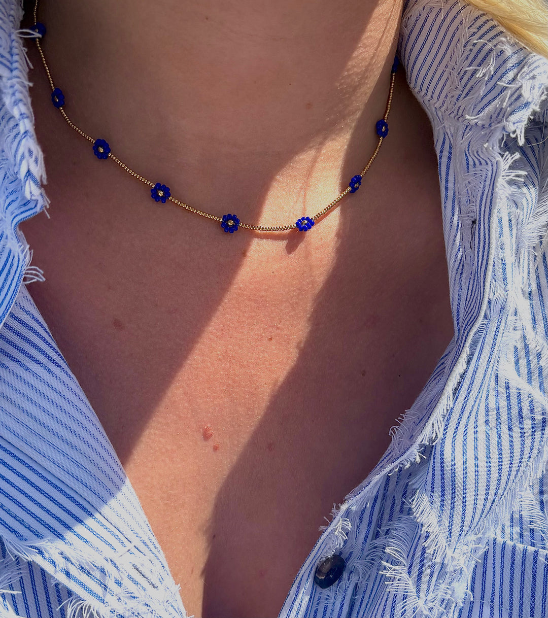 Blue Flower Necklace