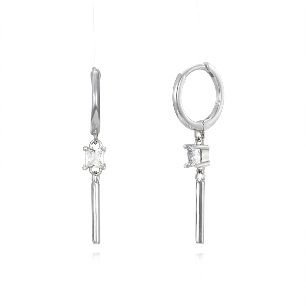 MEDIUM DIAMOND DROP SILVER