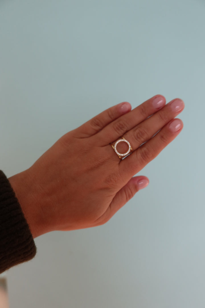 Ronde open diamanten ring
