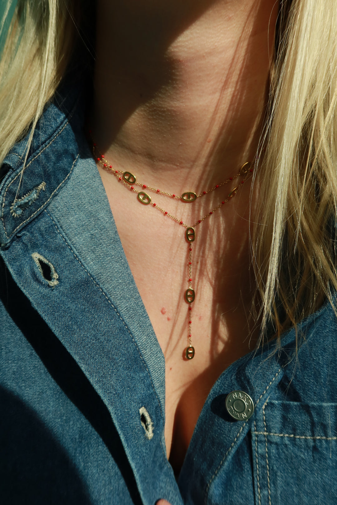 RED LONG SIGNATURE NECKLACE