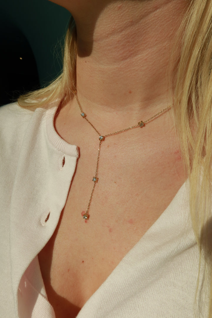 DIAMOND Y DROP NECKLACE